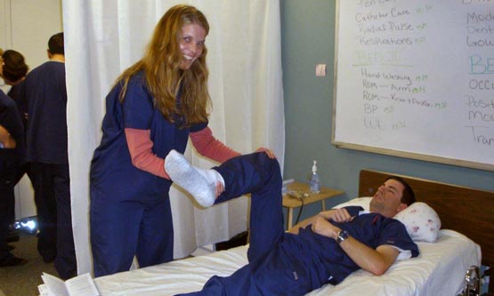 A student preparing for CNA certification training